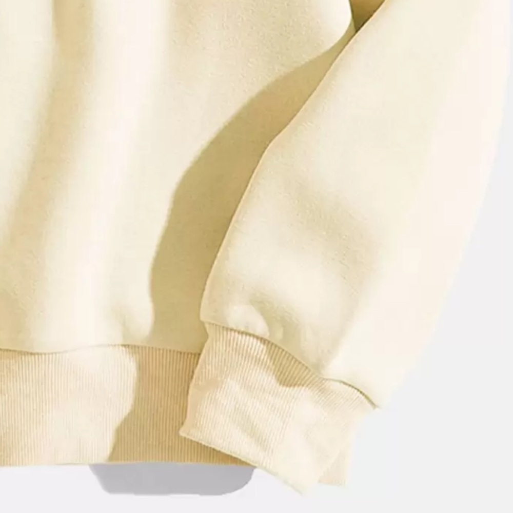 NEW| SHEIN Women’s Cream Color Cozy Drop Shoulder Long Sleeve Sweatshirt - Picture 4 of 4